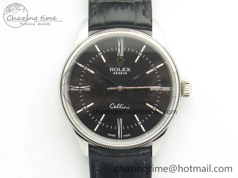 Cellini Time 50509 SS MKF Best Edition Black Dial Roman Marker on Black Leather Strap A3132 V4