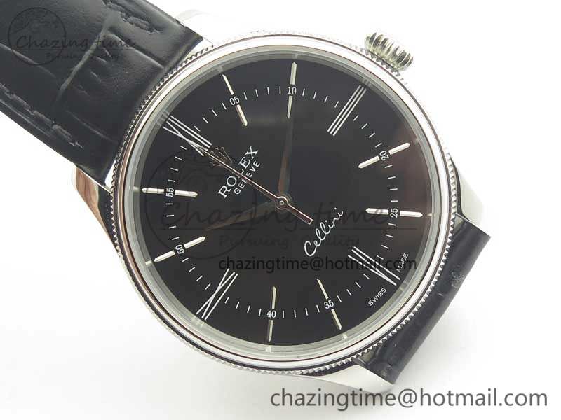 Cellini Time 50509 SS MKF Best Edition Black Dial Roman Marker on Black Leather Strap A3132 V4
