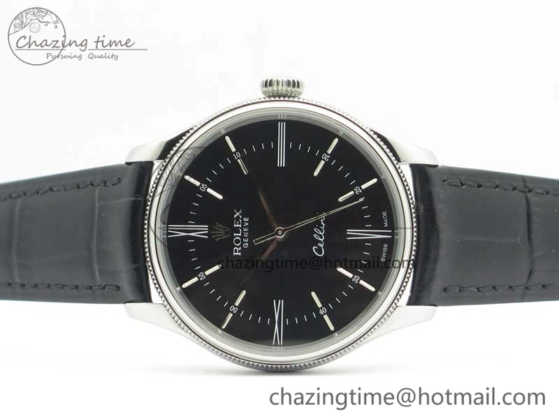 Cellini Time 50509 SS MKF Best Edition Black Dial Roman Marker on Black Leather Strap A3132 V4