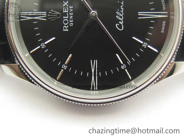 Cellini Time 50509 SS MKF Best Edition Black Dial Roman Marker on Black Leather Strap A3132 V4