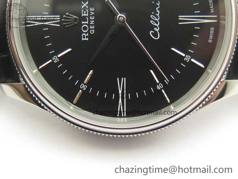Cellini Time 50509 SS MKF Best Edition Black Dial Roman Marker on Black Leather Strap A3132 V4