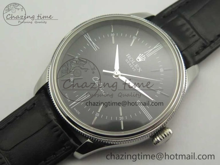Cellini Time 50509 SS MKF Best Edition Black Dial Roman Marker on Black Leather Strap A3132 V4