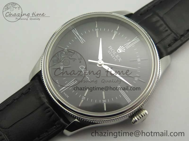 Cellini Time 50509 SS MKF Best Edition Black Dial Roman Marker on Black Leather Strap A3132 V4