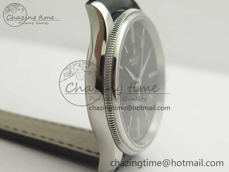 Cellini Time 50509 SS MKF Best Edition Black Dial Roman Marker on Black Leather Strap A3132 V4