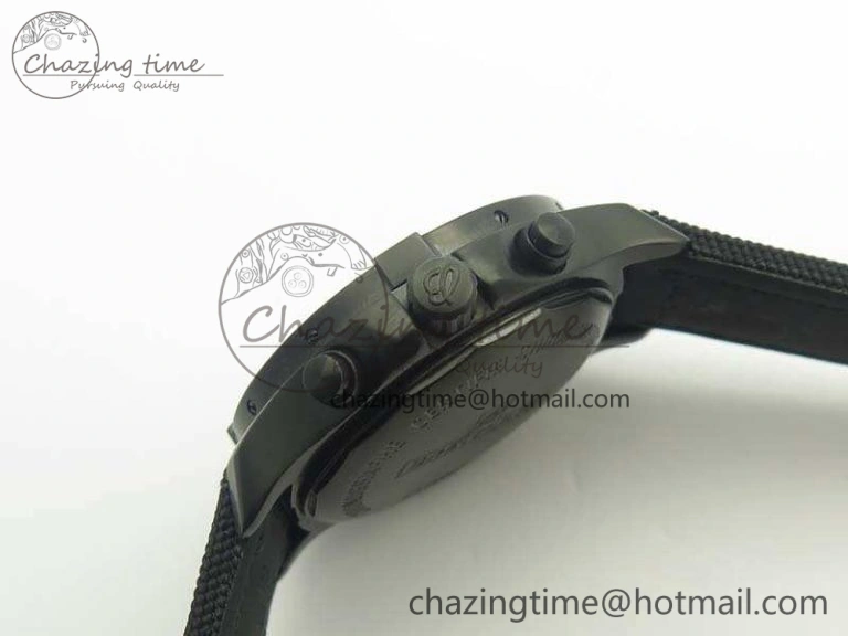 Challenger Chronograph DLC Black Dial On Nylon Strap A7750
