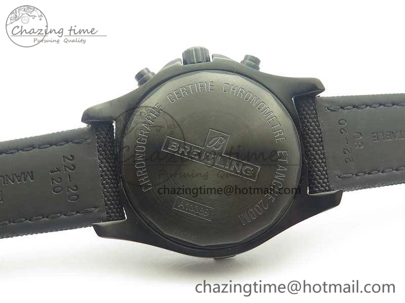 Challenger Chronograph DLC Black Dial On Nylon Strap A7750