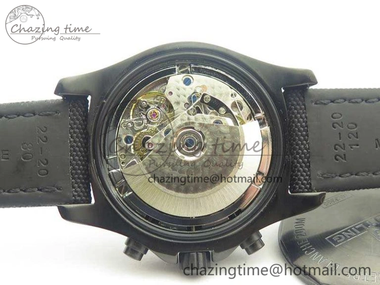 Challenger Chronograph DLC Black Dial On Nylon Strap A7750