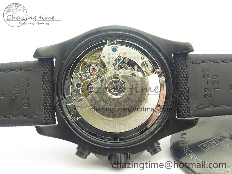 Challenger Chronograph DLC Black Dial On Nylon Strap A7750
