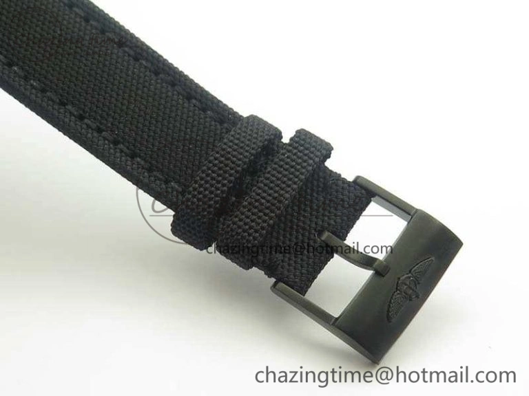 Challenger Chronograph DLC Black Dial On Nylon Strap A7750