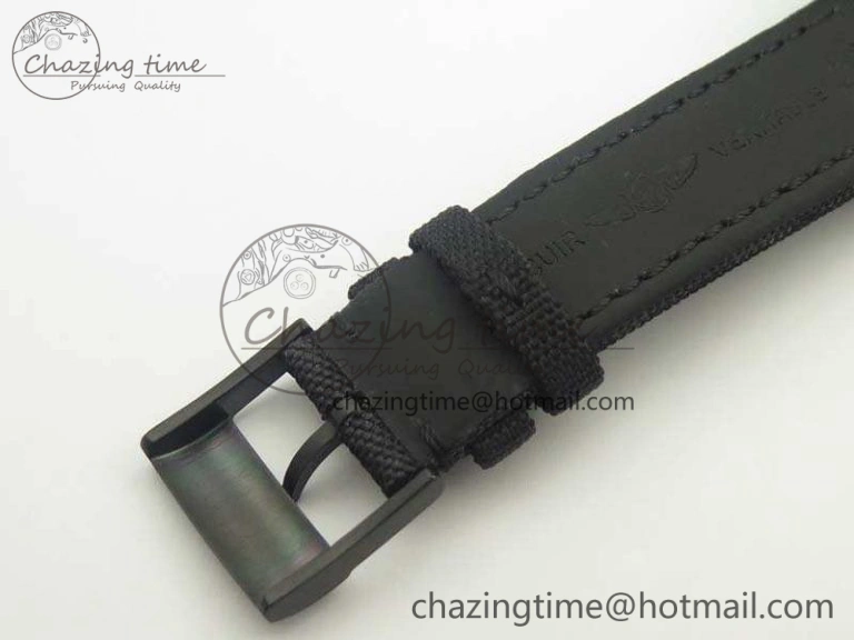Challenger Chronograph DLC Black Dial On Nylon Strap A7750