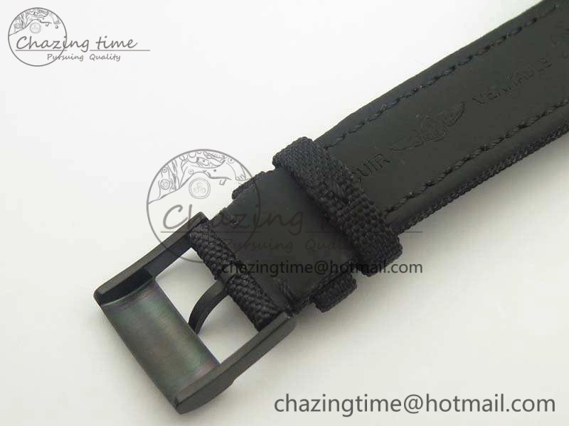 Challenger Chronograph DLC Black Dial On Nylon Strap A7750