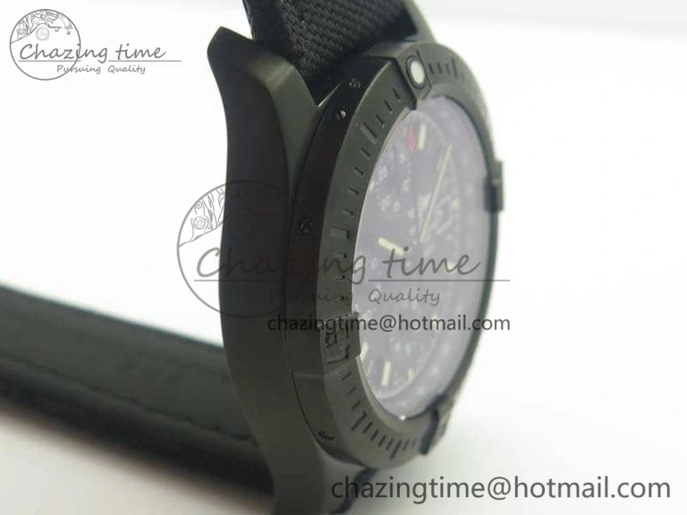 Challenger Chronograph DLC Black Dial On Nylon Strap A7750