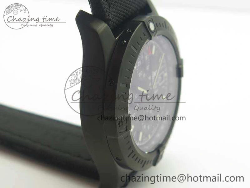 Challenger Chronograph DLC Black Dial On Nylon Strap A7750