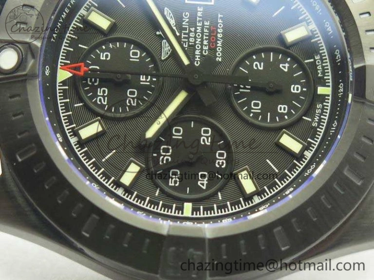 Challenger Chronograph DLC Black Dial On Nylon Strap A7750