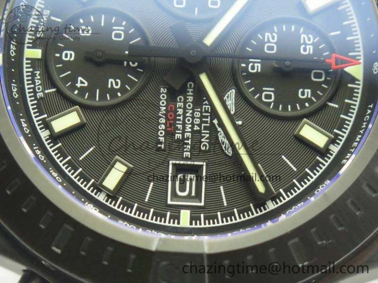 Challenger Chronograph DLC Black Dial On Nylon Strap A7750