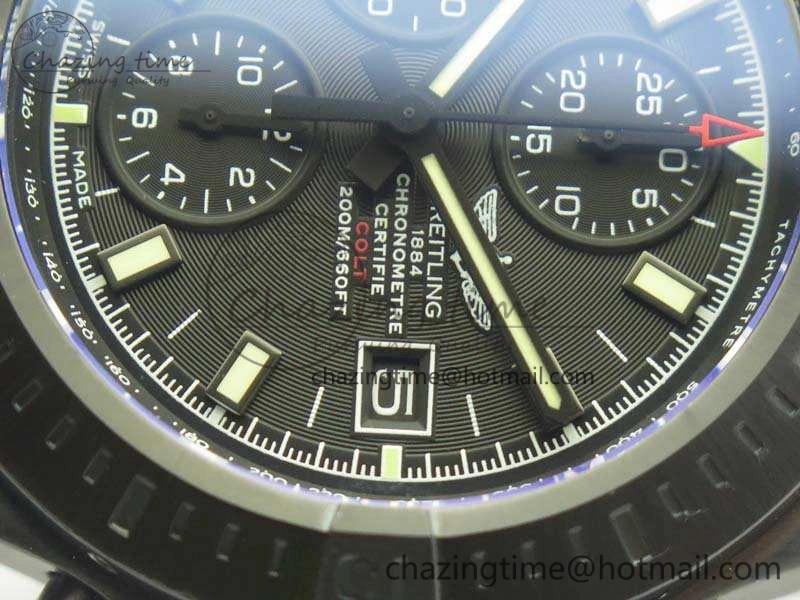 Challenger Chronograph DLC Black Dial On Nylon Strap A7750