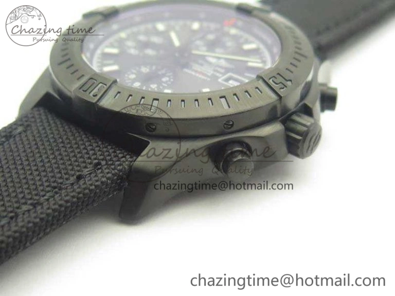 Challenger Chronograph DLC Black Dial On Nylon Strap A7750