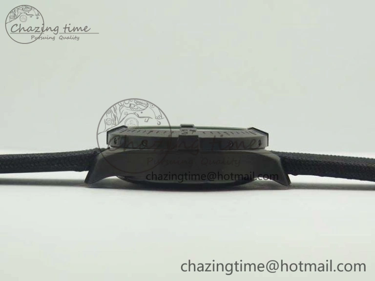 Challenger Chronograph DLC Black Dial On Nylon Strap A7750