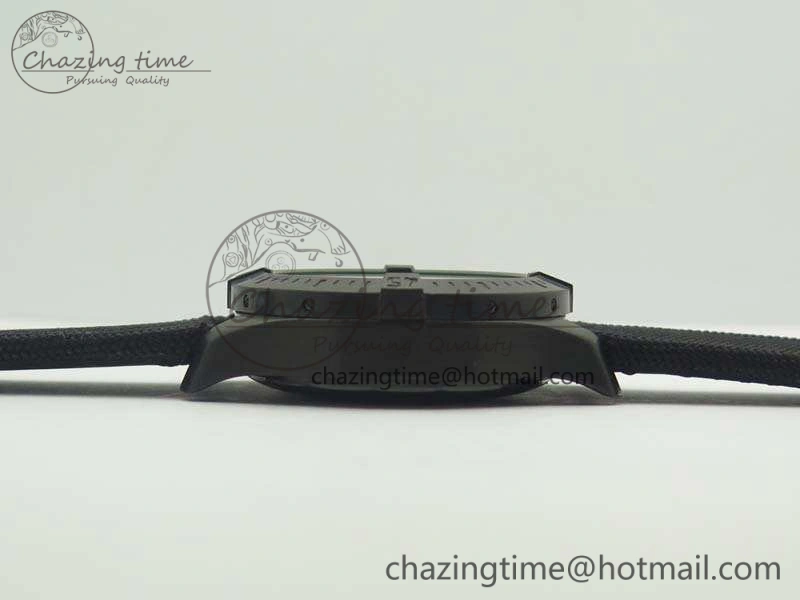 Challenger Chronograph DLC Black Dial On Nylon Strap A7750