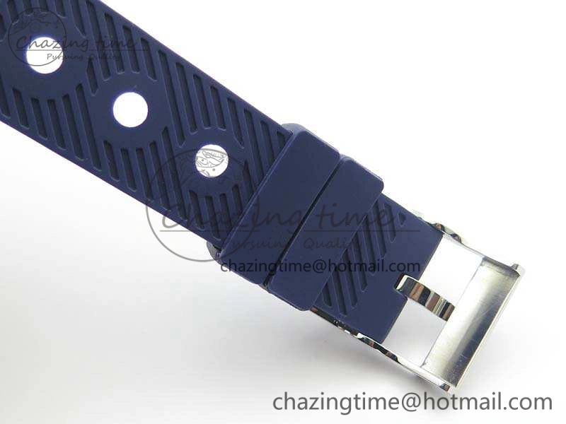 Challenger Chronograph SS Blue Dial On Rubber Strap A7750 (Free Rubber Strap)