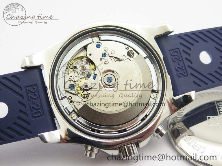 Challenger Chronograph SS Blue Dial On Rubber Strap A7750 (Free Rubber Strap)