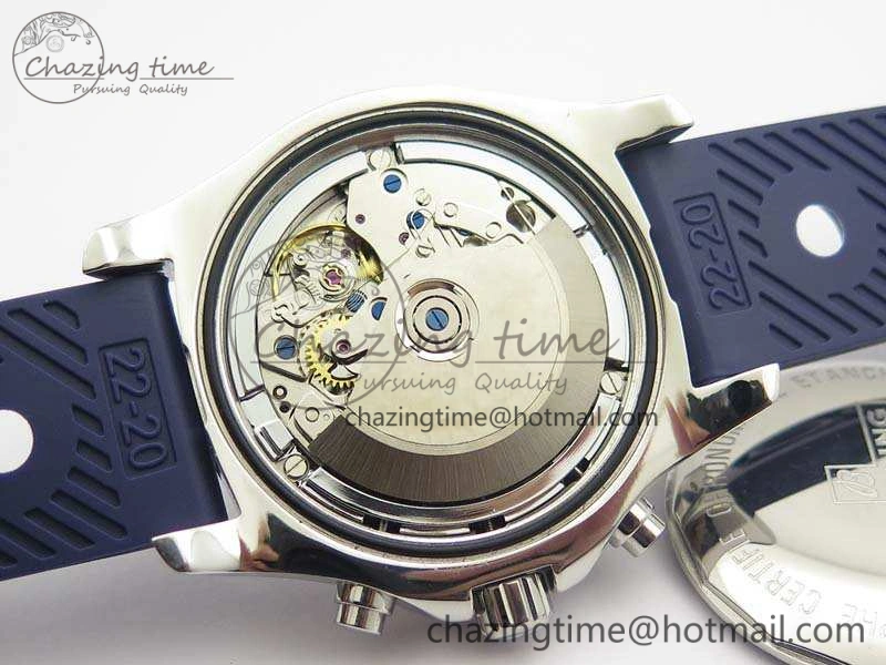 Challenger Chronograph SS Blue Dial On Rubber Strap A7750 (Free Rubber Strap)