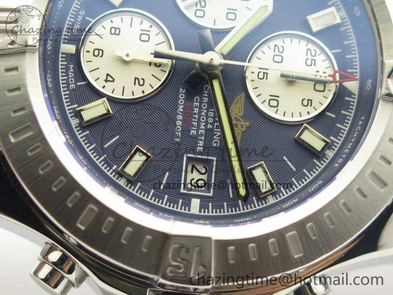 Challenger Chronograph SS Blue Dial On Rubber Strap A7750 (Free Rubber Strap)