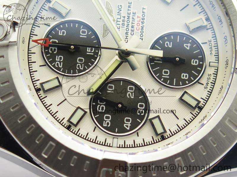 Challenger Chronograph SS White Dial On Rubber Strap A7750 (Free Rubber Strap)