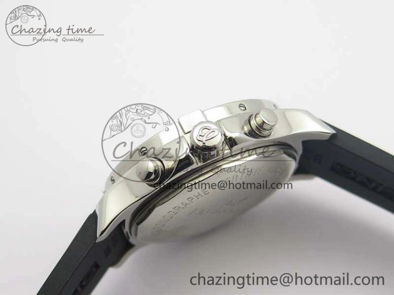 Challenger Chronograph SS White Dial On Rubber Strap A7750 (Free Rubber Strap)