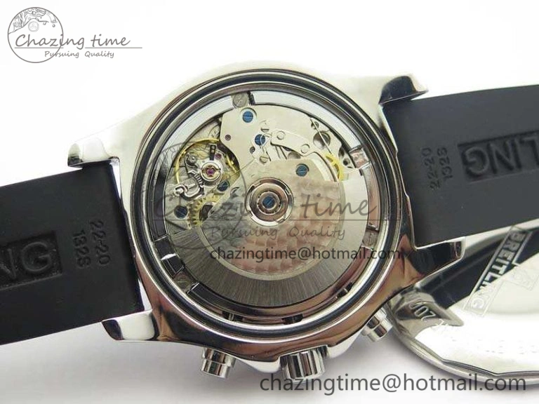 Challenger Chronograph SS White Dial On Rubber Strap A7750 (Free Rubber Strap)