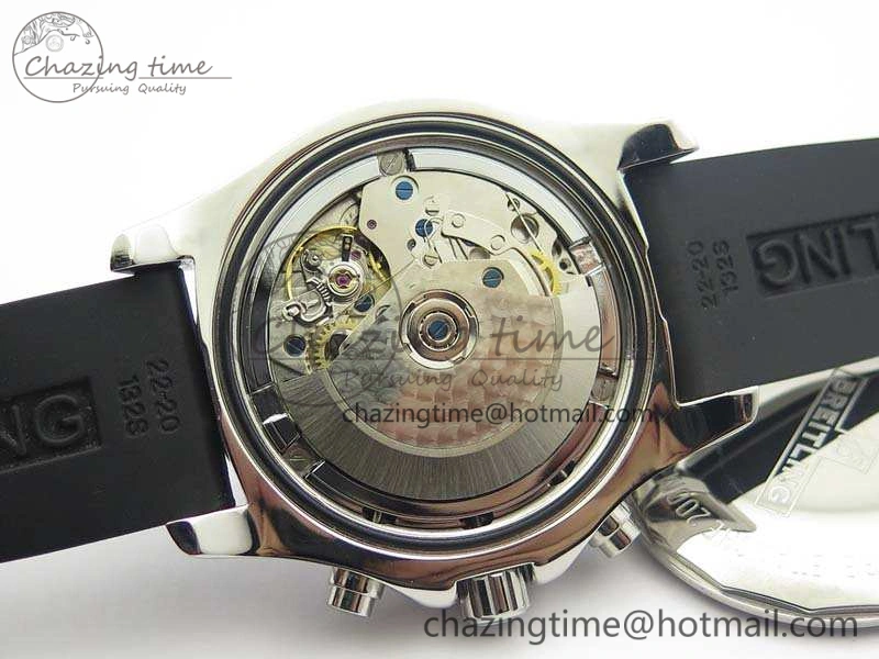 Challenger Chronograph SS White Dial On Rubber Strap A7750 (Free Rubber Strap)