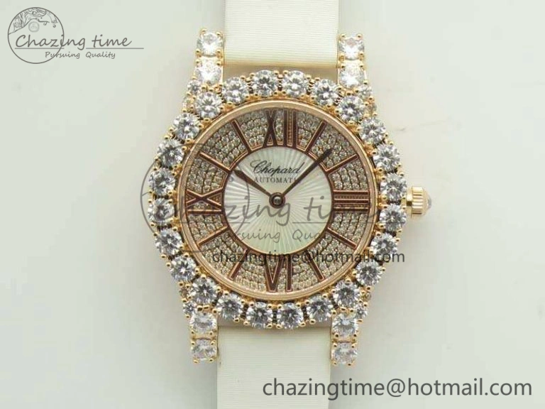 Chopard 139419 Diamonds Ladies RG White MOP Diamond Dial Miyota 9015