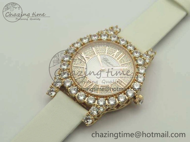 Chopard 139419 Diamonds Ladies RG White MOP Diamond Dial Miyota 9015