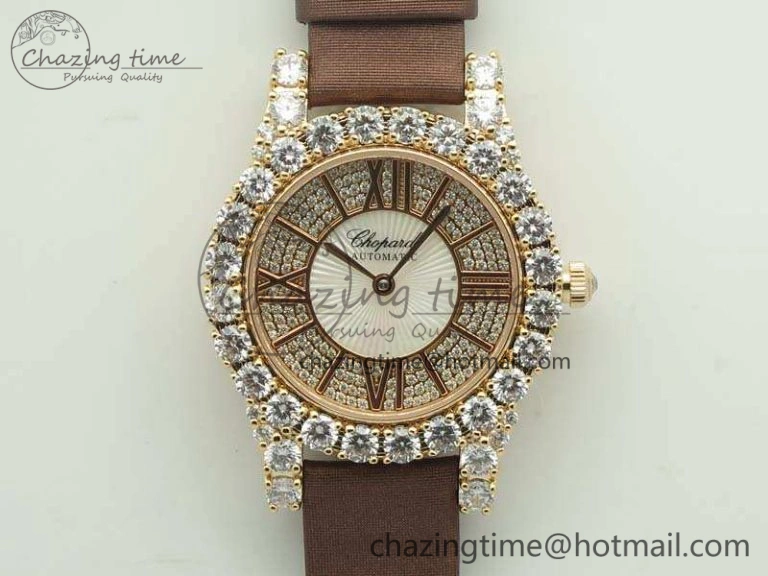Chopard 139419 Diamonds Ladies RG White MOP Diamond Dial Miyota 9015