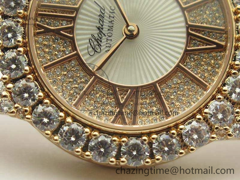 Chopard 139419 Diamonds Ladies RG White MOP Diamond Dial Miyota 9015