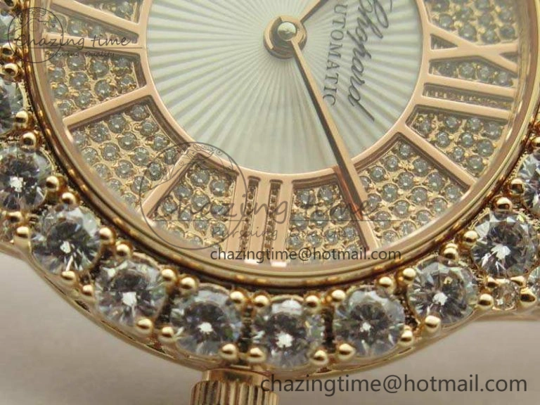 Chopard 139419 Diamonds Ladies RG White MOP Diamond Dial Miyota 9015