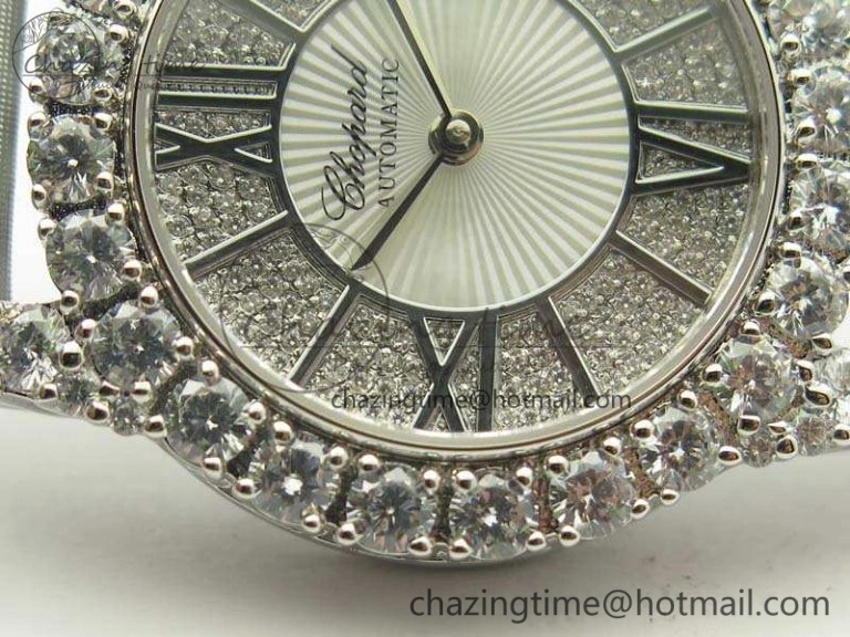 Chopard 139419 Diamonds Ladies SS White MOP Diamond Dial Miyota 9015
