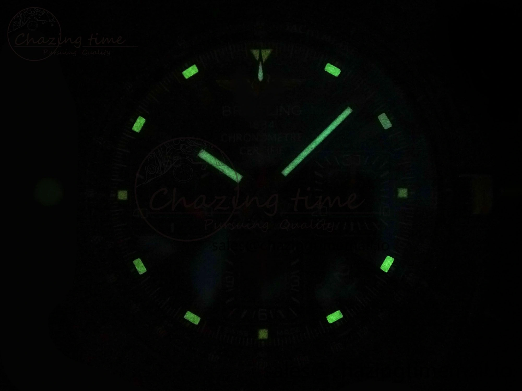 Chronomat 44 Blacksteel APSF 1:1 Best Edition Black Dial on Gray Nylon Strap A7750