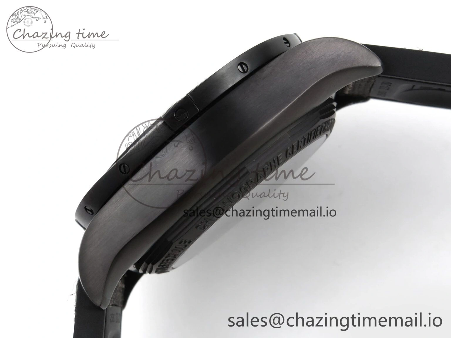 Chronomat 44 Blacksteel APSF 1:1 Best Edition Black Dial on Gray Nylon Strap A7750