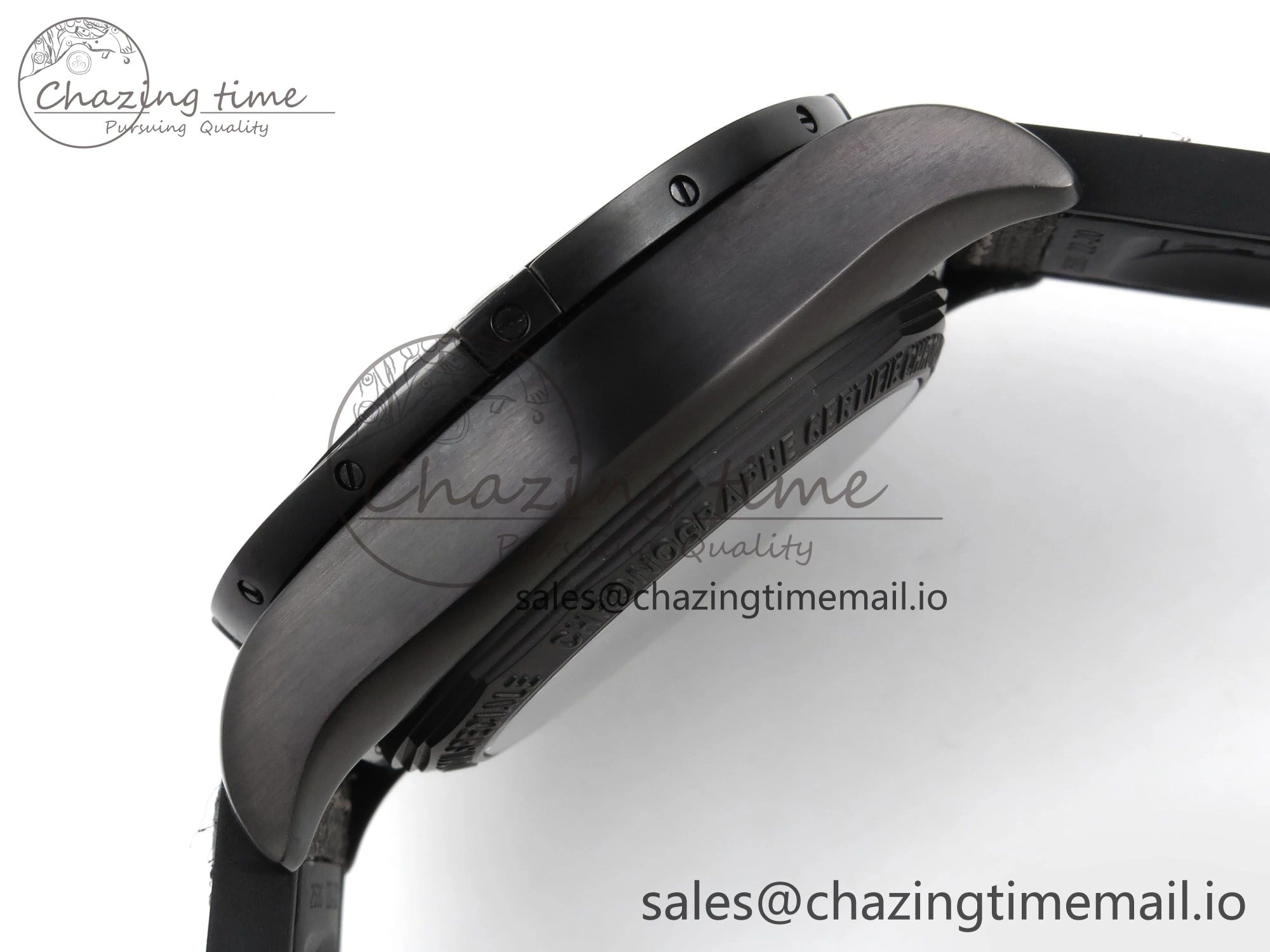 Chronomat 44 Blacksteel APSF 1:1 Best Edition Black Dial on Gray Nylon Strap A7750