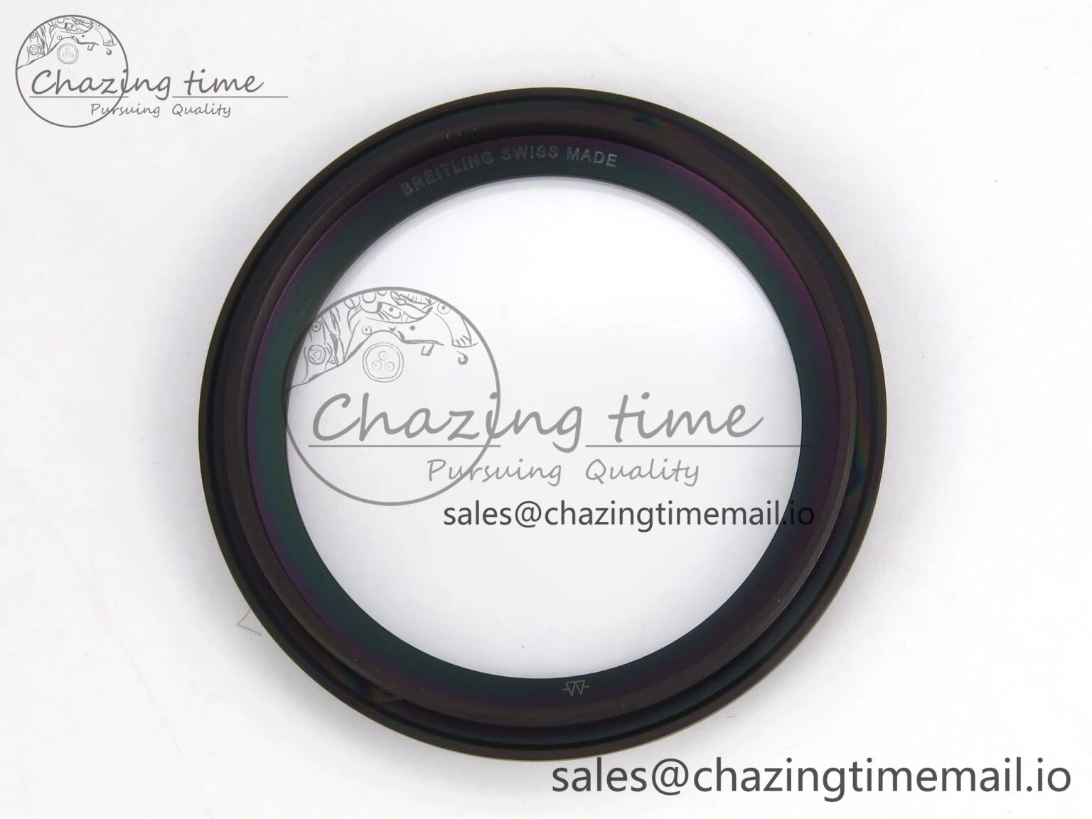 Chronomat 44 Blacksteel APSF 1:1 Best Edition Black Dial on Gray Nylon Strap A7750