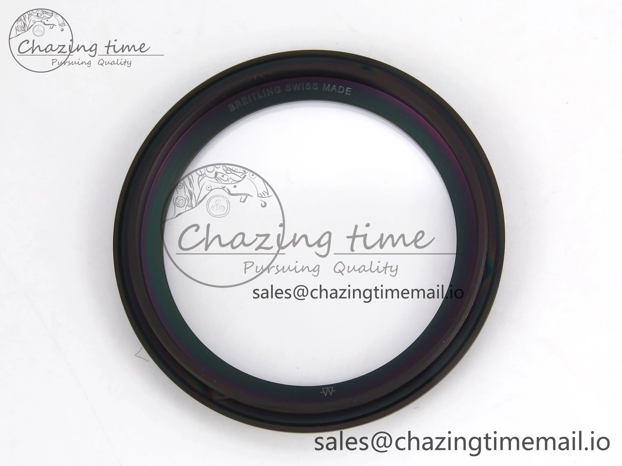 Chronomat 44 Blacksteel APSF 1:1 Best Edition Black Dial on Gray Nylon Strap A7750