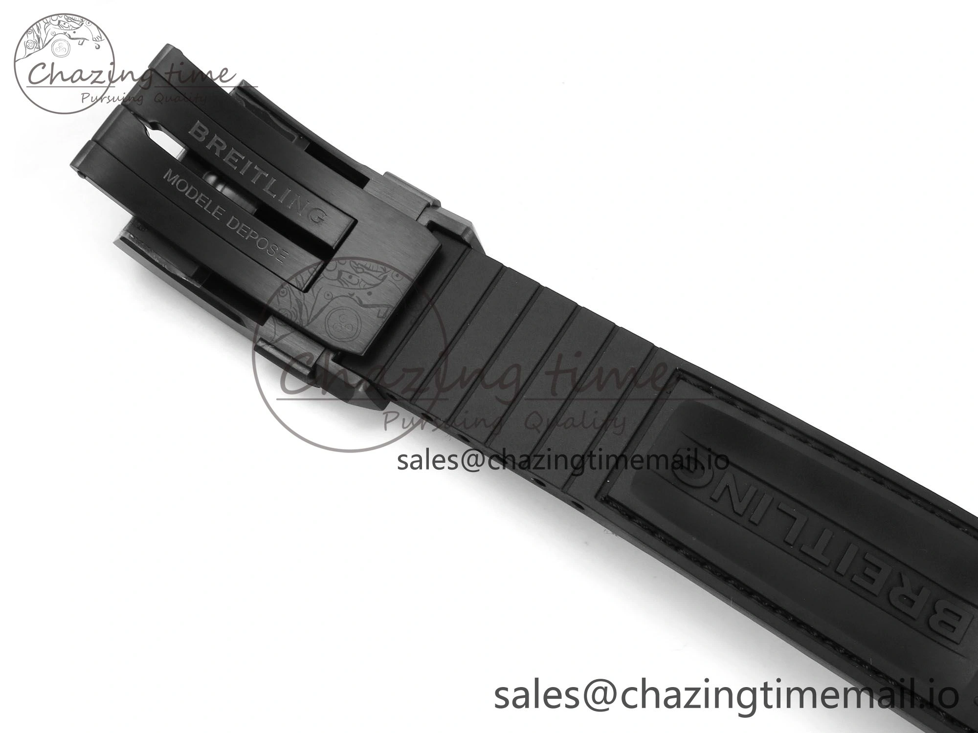 Chronomat 44 Blacksteel APSF 1:1 Best Edition Black Dial on Gray Nylon Strap A7750