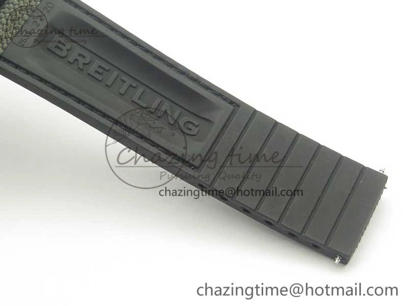 Chronomat 44mm Blacksteel GF 1:1 Special Edition Black Dial on Black Rubber Strap A7750