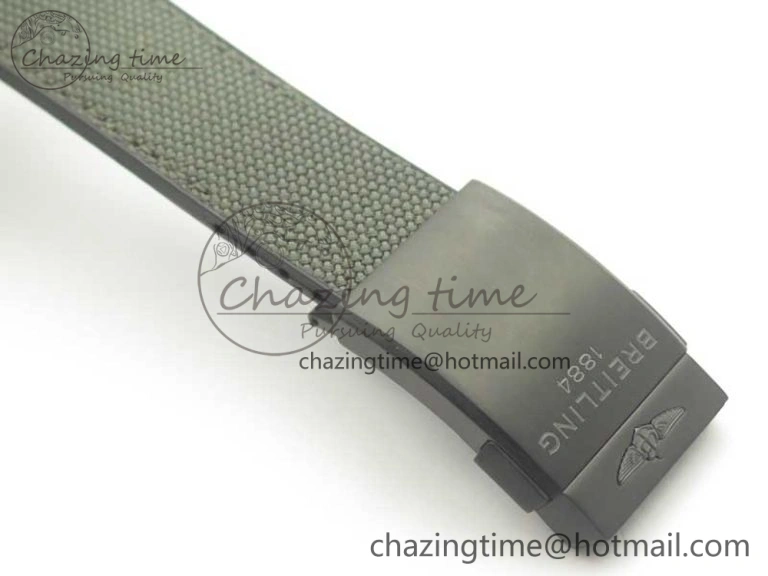 Chronomat 44mm Blacksteel GF 1:1 Special Edition Black Dial on Black Rubber Strap A7750