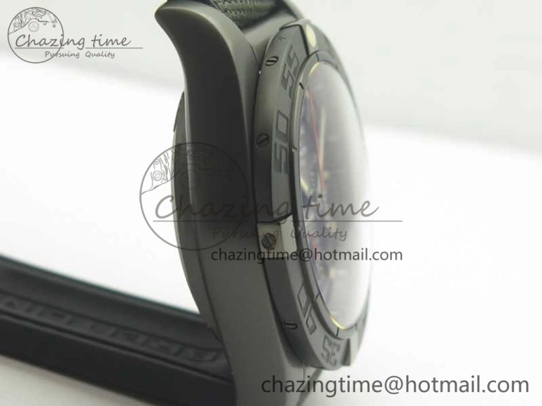 Chronomat 44mm Blacksteel GF 1:1 Special Edition Black Dial on Black Rubber Strap A7750