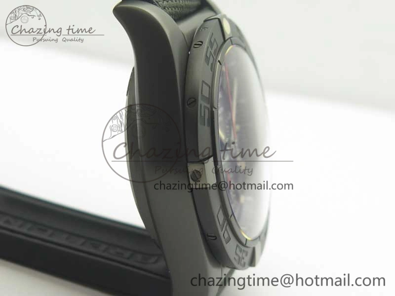 Chronomat 44mm Blacksteel GF 1:1 Special Edition Black Dial on Black Rubber Strap A7750