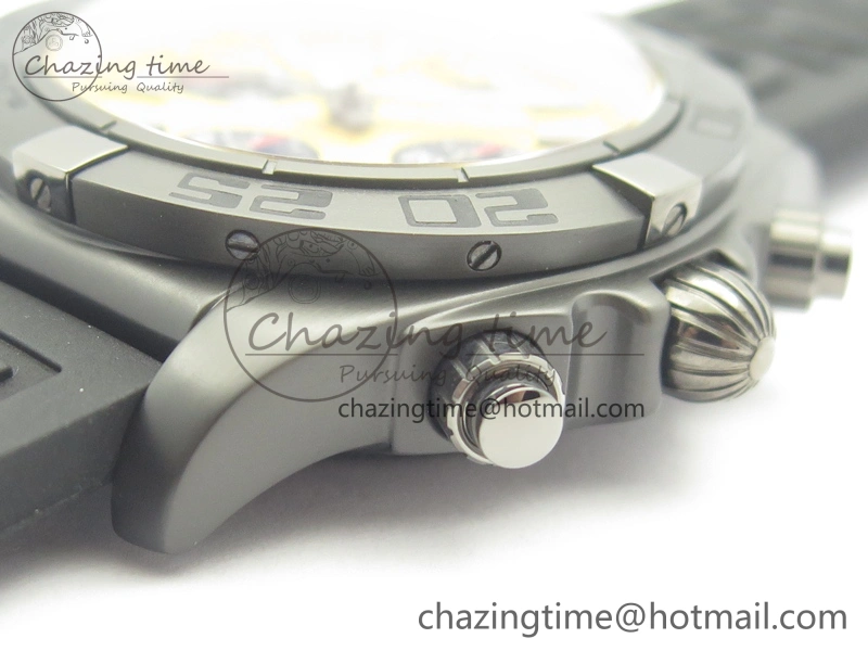Chronomat 44mm Blacksteel GF 1:1 Special Edition Yellow Dial On Black Rubber Strap A7750