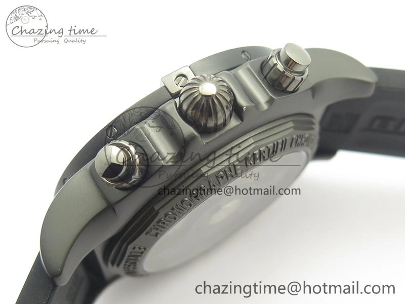 Chronomat 44mm Blacksteel GF 1:1 Special Edition Yellow Dial On Black Rubber Strap A7750