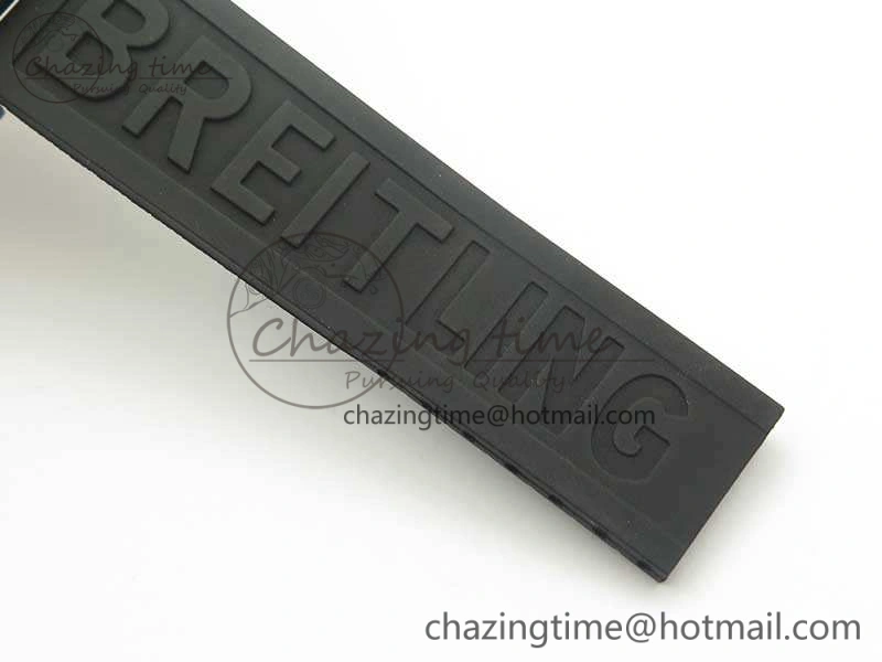 Chronomat 44mm Blacksteel GF 1:1 Special Edition Yellow Dial On Black Rubber Strap A7750